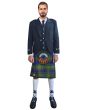 Modern Black Argyll Kilt Outfit With Clan Adam Tartan Kilt, Black color for Male