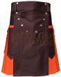 Orange & Brown Work wear Utility kilt for Working Men, Orange color for Male