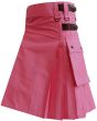 Pink Utility Deluxe Kilt, Pink color for Male