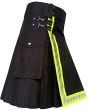 Premium Black Firefighter Utility Kilt For Men, Black color for Male