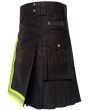 Premium Black Firefighter Utility Kilt For Men, Black color for Male