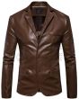 Premium Brown Leather Dress Coat