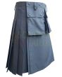 Premium Grey Utility Working Kilt For Men, Gray color for Male