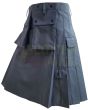 Premium Grey Utility Working Kilt For Men, Gray color for Male