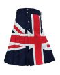 Premium UK Flag Kilt, Navy Blue color for Male