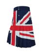 Premium UK Flag Kilt, Navy Blue color for Male