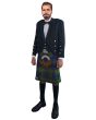 Prince Charlie Kilt Outfit With Clan Adam Tartan Kilt, Black color for Male