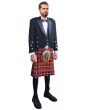 Prince Charlie Kilt Outfit With MacPherson Tartan Kilt, Black color for Male