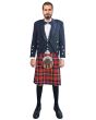Prince Charlie Kilt Outfit With MacPherson Tartan Kilt, Black color for Male
