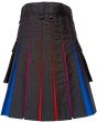 Rainbow Hybrid Kilt, Black color for Male