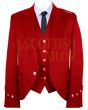 Red Argyll Kilt Jacket with Vest, Red color for Male