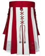 Back view of Santa hybrid kilt with pleats