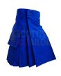 Royal Blue Detacable Pocket Utility Kilt, Blue color for Male