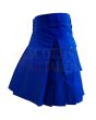 Royal Blue Detacable Pocket Utility Kilt, Blue color for Male