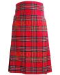 Royal Stewart Long Women Tartan Kilt, Red color for Male