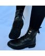 Real Leather Black Ghillie Brogues Half Long Kilt Boot