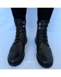 Real Leather Black Ghillie Brogues Half Long Kilt Boot