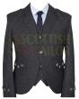 Scottish Black Argyll Kilt Jacket with Vest, Black color for Male