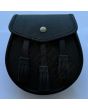 Simple Black Leather Semi Dress Sporran