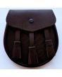 Simple Brown Leather Semi Dress Sporran For Sale