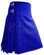 Scottish Royal Blue Wool Kilt, Blue color for Male