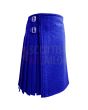 Scottish Royal Blue Wool Kilt, Blue color for Male