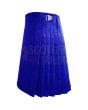 Scottish Royal Blue Wool Kilt, Blue color for Male