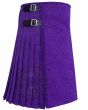 Solid Purple Wool Kilt showcasing soft wool with carefully arranged pleats and timeless design