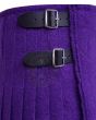 Solid Purple Wool Kilt close-up buckle view showing detailed button fastening and high-quality wool finish
