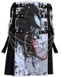 Front view of venom hybrid kilt with graphic design
