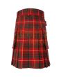 Traditional Bruce Modern Tartan Utility Kilt, Red color for Male