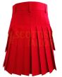 Traditional Solid Red Modern Tartan Utility Kilt, Red color for Male