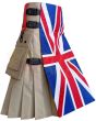 UK Flag Kilt Utility Kilt, Khaki color for Male