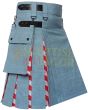 USA Flag Hybrid Kilt, Sky Blue color for Male