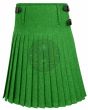 Vibrant Green Wool Kilt back view with full pleated construction and graceful traditional silhouette