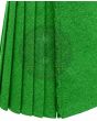 Vibrant Green Wool Kilt close-up pleated view highlighting precise pleats and smooth wool craftsmanship