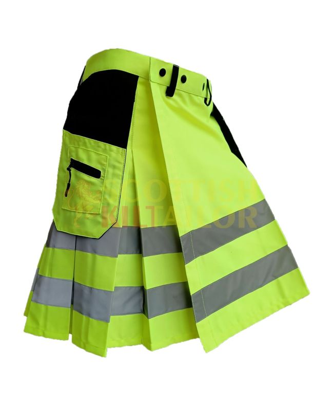 High Visibility Firefighter Kilt For Working Men Kilt, Yellow color for Male