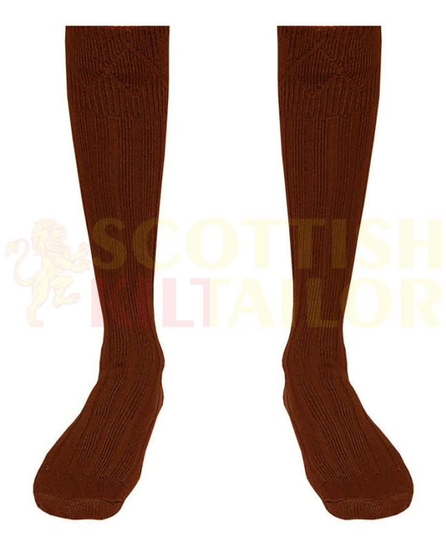 Brown Kilt Socks, Brown color for Male