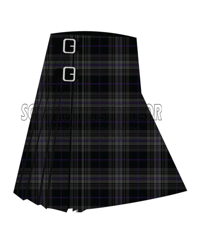 Afallon Premium Tartan Kilt, Black color for Male