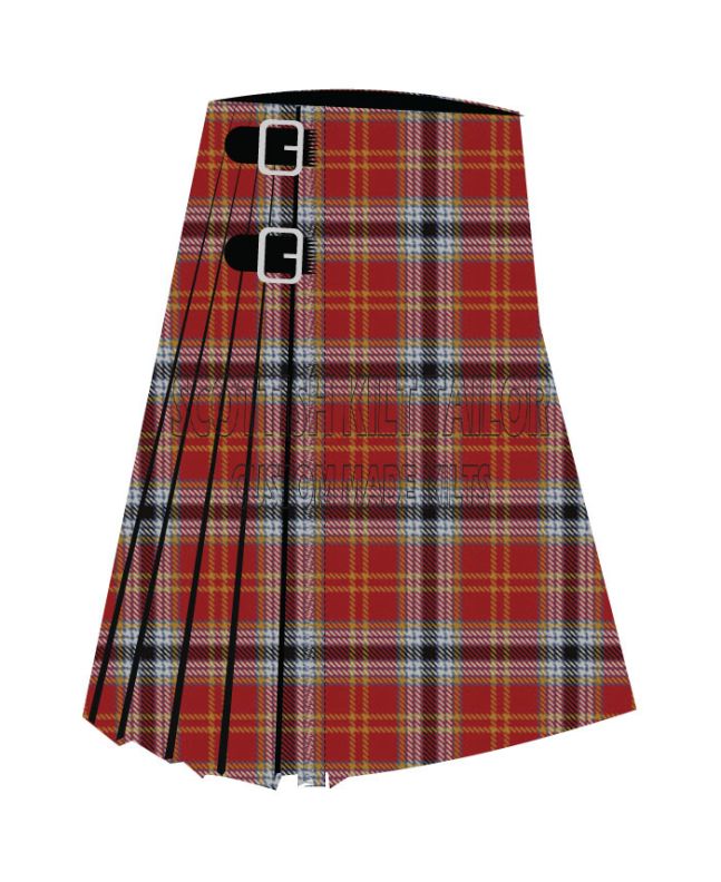 Aguelon Benoit Premium Tartan Kilt, Red color for Male