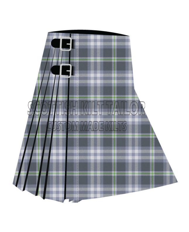 Ailsa Grey Premium Tartan Kilt, Gray color for Male