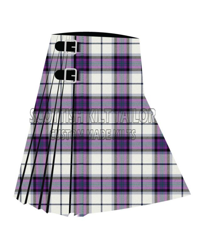 Alexander of Menstry Dress Premium Tartan Kilt, White color for Male