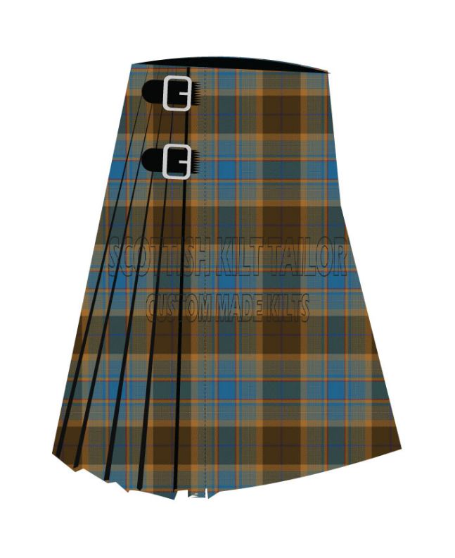 Allen Hunting Thomson Premium Tartan Kilt, Brown color for Male
