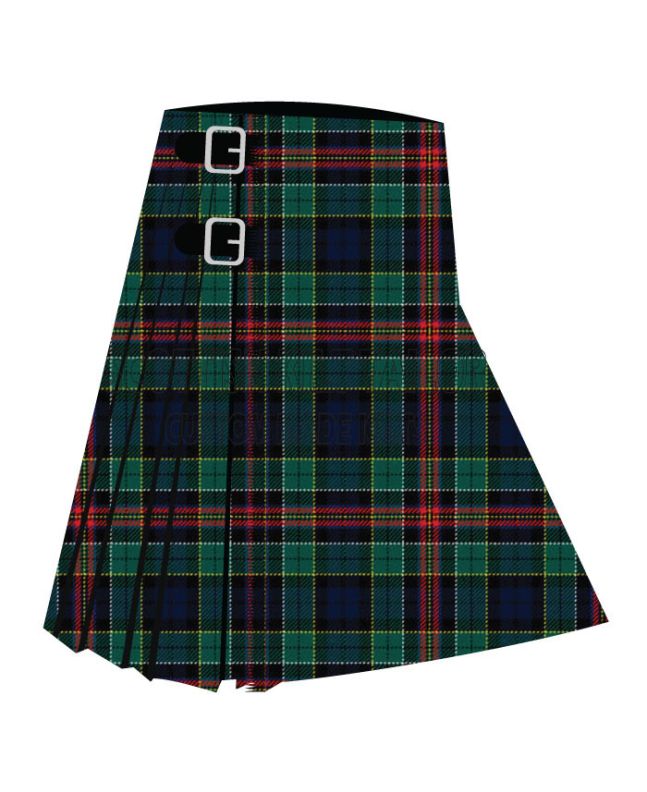 Allison Ancient Tartan Kilt, Green color for Male