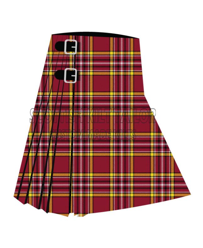 Anthony Red Plaid Premium Tartan Kilt, Red color for Male