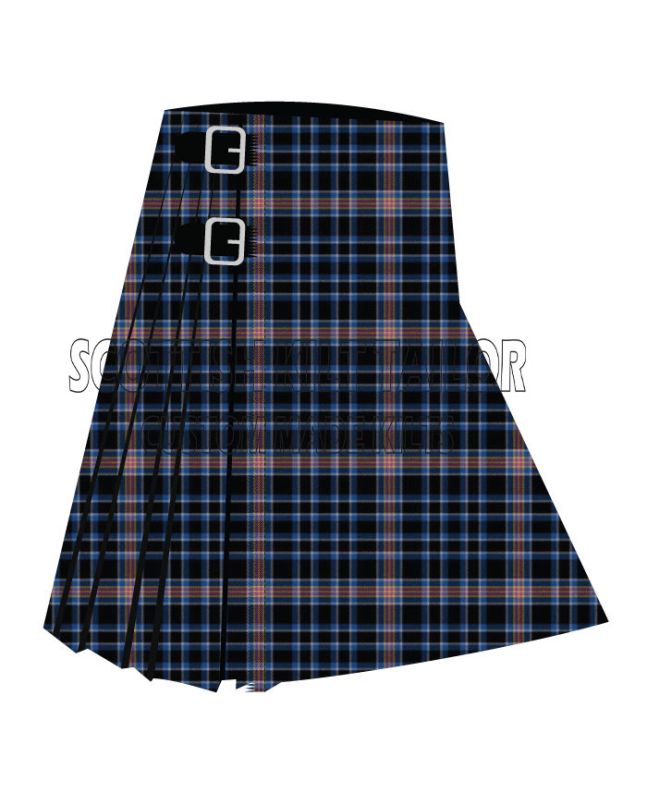 Apache Premium Tartan Kilt, Black color for Male