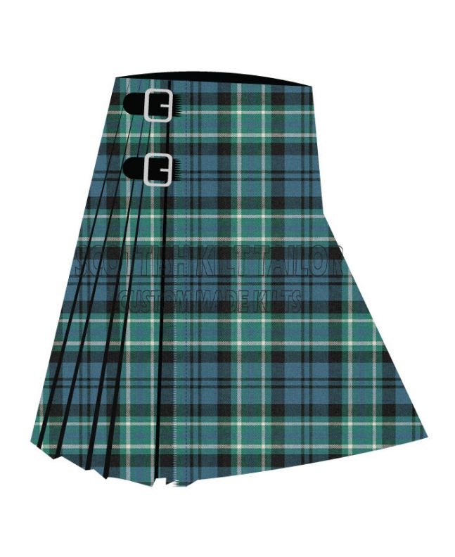 Arbuthnott Ancient Tartan Kilt, Green color for Male
