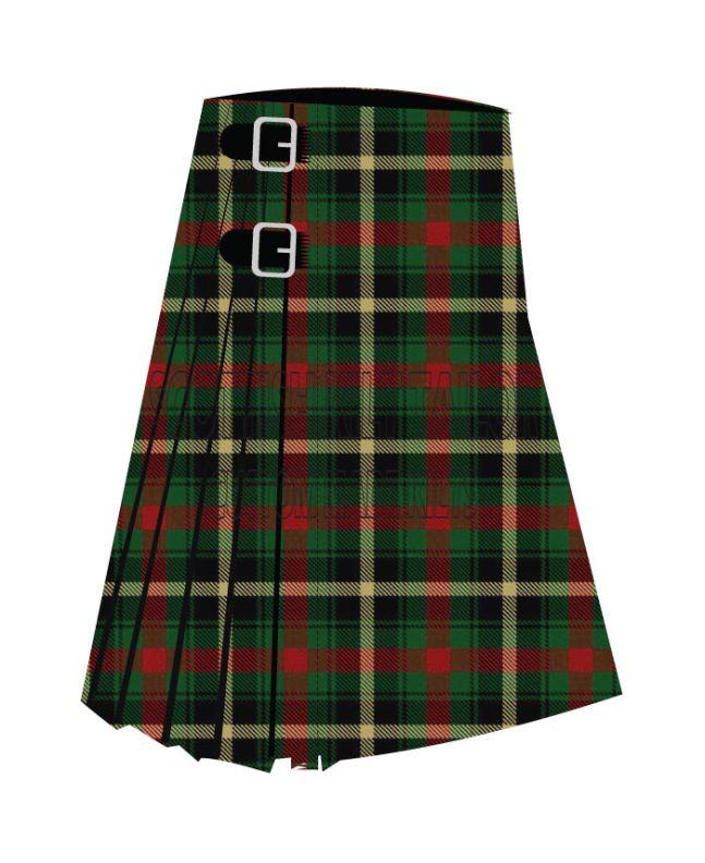 Ashton N Premium Tartan Kilt, Green color for Male