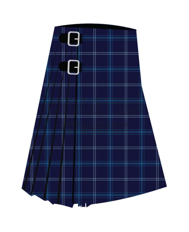 Auchairne Premium Tartan Kilt, Blue color for Male