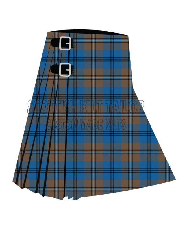 Auld Lang Syne Premium Tartan Kilt, Blue color for Male